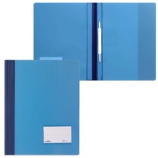 Скоросшиватель пластиковый DURABLE, широкий, карман для визитки, полупрозрачный, синий, 2680-06