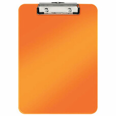 Доска-планшет LEITZ "WOW", с верхним прижимом, A4, 320х228 мм, пластик, 1,7 мм, оранжевая, 39710044