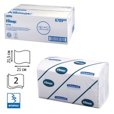 Полотенца бумажные 186 шт., KIMBERLY-CLARK Kleenex, комп. 15 шт., Ultra, 2-х слойн., белые, 21х21,5см, Interfold, 601533-534, 6789