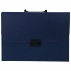 Портфель пластиковый STAFF А4 (330х235х36 мм), 13 отделений, индексные ярлыки, синий, 229244