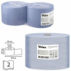 Бумага протирочная VEIRO (Система W1), комплект 2 шт., 1000 листов в рулоне, 24х35 см, 2-слойная, Comfort, W201