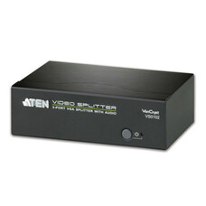 Разветвитель SVGA ATEN, 2-портовый, для передачи аналогового аудио/видео, до 1920х1440 пикселей, VS0102