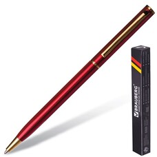 Ручка бизнес-класса шариковая BRAUBERG "Slim Burgundy", корпус бордо, золотистые детали, 1 мм, синяя, 141403