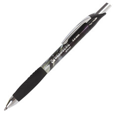 Ручка гелевая автоматическая BRAUBERG "Metropolis Gel", корпус с печатью, узел 0,6 мм, линия 0,4 мм, черная, GPR101