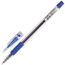Ручка гелевая PENTEL (Япония), корпус прозрачный, узел 0,5 мм, линия 0,25 мм, резиновый упор, синяя, K405-CN