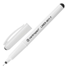 Ручка капиллярная CENTROPEN, трехгранная, корпус белый, толщина письма 0,3 мм, черная, 4611/1Ч