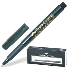 Ручка капиллярная FABER-CASTELL "Finepen 1511", корпус зеленый, толщина письма 0,4 мм, черная, FC151199