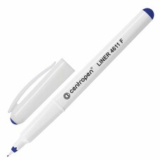 Ручка капиллярная CENTROPEN, трехгранная, корпус белый, толщина письма 0,3 мм, синяя, 4611/1С