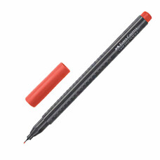Ручка капиллярная FABER-CASTELL "Grip Finepen", КРАСНАЯ, трехгранная, корпус черный, 0,4 мм, 151621