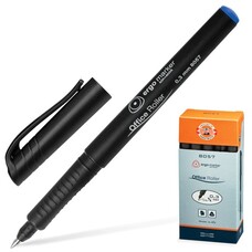 Ручка-роллер KOH-I-NOOR, трехгранная, корпус черный, узел 0,5 мм, линия 0,3 мм, синяя, 7780571701KS
