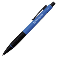 Ручка шариковая автоматическая BRAUBERG "Klasse", корпус ассорти, узел 0,7 мм, линия 0,35 мм, синяя, 140588