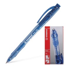 Ручка шариковая автоматическая STABILO "Liner", корпус прозрачный, узел 0,7 мм, линия 0,3 мм, синяя, 308/41F