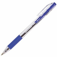 Ручка шариковая масляная автоматическая BRAUBERG "Click", корпус прозрачный, узел 1 мм, линия 0,5 мм, синяя, 142702