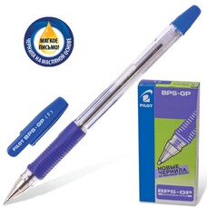 Ручка шариковая масляная PILOT "BPS-GP", корпус прозрачный, узел 0,7 мм, линия 0,32 мм, синяя, BРS-GP-F