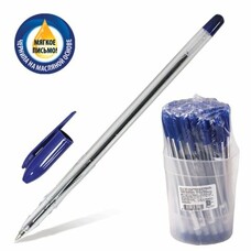 Ручка шариковая масляная СТАММ "VeGa", корпус прозрачный, узел 1,2 мм, линия 0,7 мм, синяя, РШ101