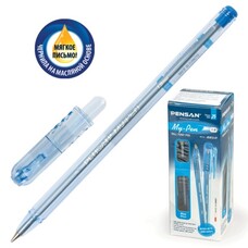 Ручка шариковая масляная PENSAN "My-Pen", корпус тонированный синий, узел 1 мм, линия 0,5 мм, синяя, 2210