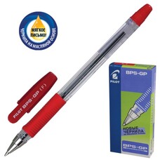 Ручка шариковая масляная PILOT "BPS-GP", корпус прозрачный, узел 0,7 мм, линия 0,32 мм, красная, BPS-GP-F