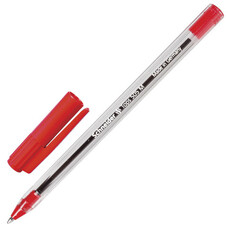Ручка шариковая SCHNEIDER "Tops 505 M", корпус прозрачный, узел 1 мм, линия 0,5 мм, красная, 150602