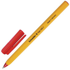 Ручка шариковая SCHNEIDER "Tops 505 F", корпус желтый, узел 0,8 мм, линия 0,4 мм, красная, 150502