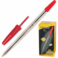 Ручка шариковая CORVINA (Италия) 51 "Classic", корпус прозрачный, узел 1 мм, линия 0,7 мм, красная, 40163/03