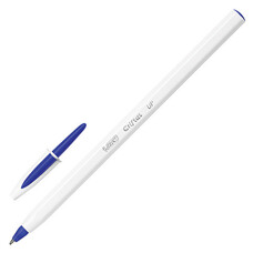 Ручка шариковая BIC "Cristal UP", корпус белый, узел 1,2 мм, линия 0,35 мм, синяя, 949879
