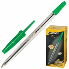 Ручка шариковая CORVINA (Италия) 51 "Classic", корпус прозрачный, узел 1 мм, линия 0,7 мм, зеленая, 40163/04