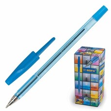 Ручка шариковая BEIFA (Бэйфа) 927, корпус тонированный синий, узел 0,7 мм, линия 0,5 мм, синяя, AA927-BL