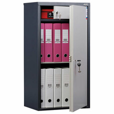 Шкаф металлический для документов ПРАКТИК "SL-87Т" ГРАФИТ, в870*ш460*г340мм, 21 кг, сварной, S10799090502