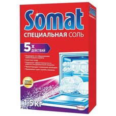 Средство для мытья посуды в посудомоечных машинах 1,5 кг, SOMAT (Сомат), соль "С эффектом защиты", 2117881