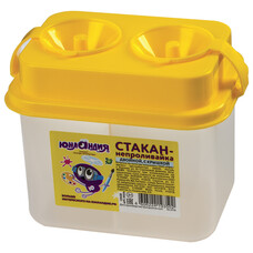 Стакан-непроливайка ЮНЛАНДИЯ, двойной, с крышкой