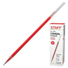 Стержень гелевый STAFF, 135 мм, игольчатый пишущий узел 0,5 мм, линия 0,35 мм, красный, 170230