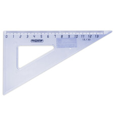 Треугольник пластик 30*13 см ПИФАГОР, тонированный, прозрачный, голубой, 210617