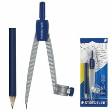 Циркуль STAEDTLER (Штедлер), 124 мм, металлический, карандаш в комплекте, блистер, 550 55 BK