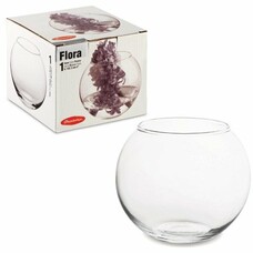 Ваза "Flora", круглая, высота 10 см, стекло, PASABAHCE, 43417