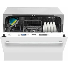 Встраиваемая посудомоечная машина WEISSGAUFF BDW 4106 D, компактная, ширина 55см, полновстраиваемая, загрузка 6 комплектов, белый