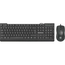 Комплект (клавиатура+мышь) DEFENDER York C-777, USB 2.0, проводной, черный [45779]