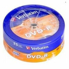 Оптический диск DVD-R Verbatim 4.7ГБ 16x, 25шт., wagon wheel [43730]