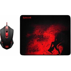 Мышь Redragon M601BA, игровая, оптическая, проводная, USB, черный и красный [78226]