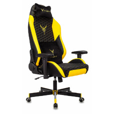 Кресло игровое KNIGHT Neon, на колесиках, эко.кожа, черный/желтый [knight neon yellow]