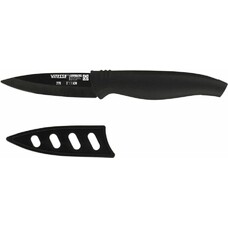 Нож кухонный Vitesse Cera-Chef VS-2726, универсальный, для чистки овощей и фруктов, 75мм, заточка прямая, керамический, черный