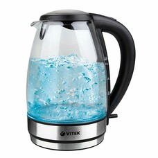 Чайник электрический VITEK VT-7046, 2200Вт, серебристый и черный