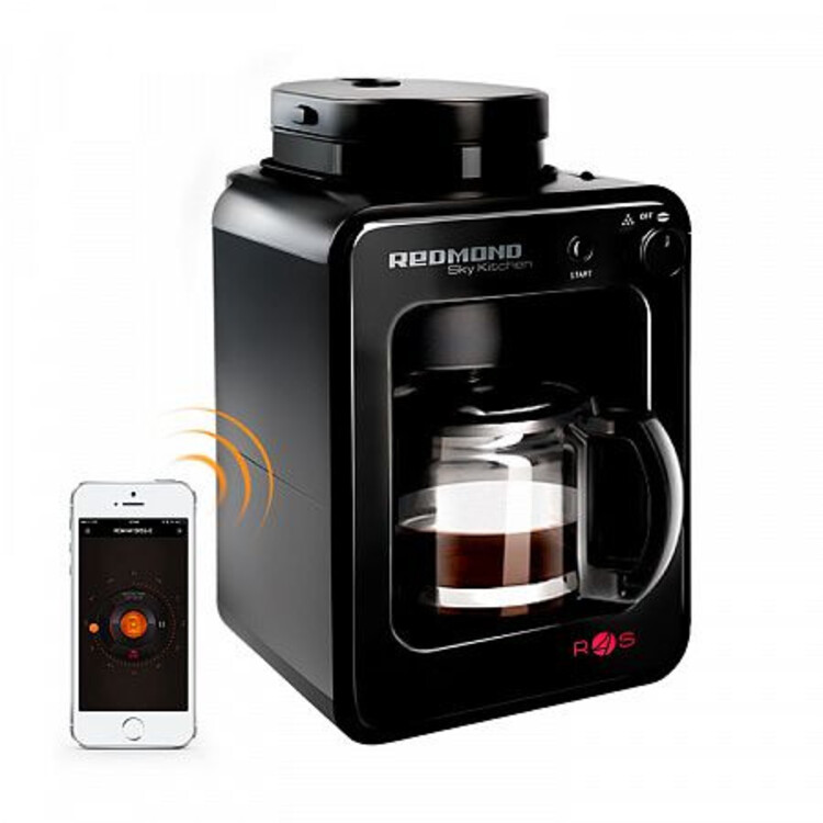 Капельная кофеварка с кофемолкой. Кофеварка Redmond SKYCOFFEE m1505s. Кофеварка Redmond RCM-m1505s. Умная кофеварка со встроенной кофемолкой Redmond SKYCOFFEE m1505s. Redmond RCM-m1505s-e черный.