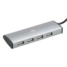 Хаб (разветвитель) Digma HUB-4U2.0-UC-DS, серебристый