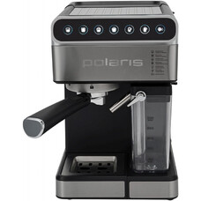 Кофеварка Polaris PCM 1535E, рожковая, черный / серебристый