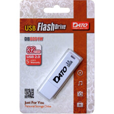Флешка USB DATO DB8001 32ГБ, USB2.0, белый [db8001w-32g]