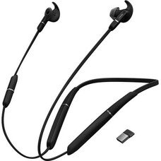 Гарнитура JABRA Evolve 65e, Bluetooth, вкладыши, черный [6599-623-109]