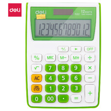 Калькулятор DELI E1122/GRN, 12-разрядный, зеленый