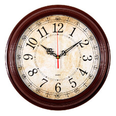 Настенные часы Бюрократ WallC-R77P, аналоговые, коричневый