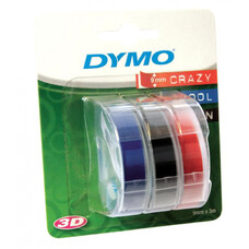 Картридж (тройная упаковка) DYMO Omega, белый / синий / черный / красный / 9мм, белый шрифт, синий/черный/красный фон, 3м ( S0847750