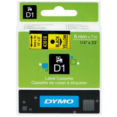 Картридж DYMO D1, черный / желтый / 6мм, черный шрифт, желтый фон, 7м ( S0720790